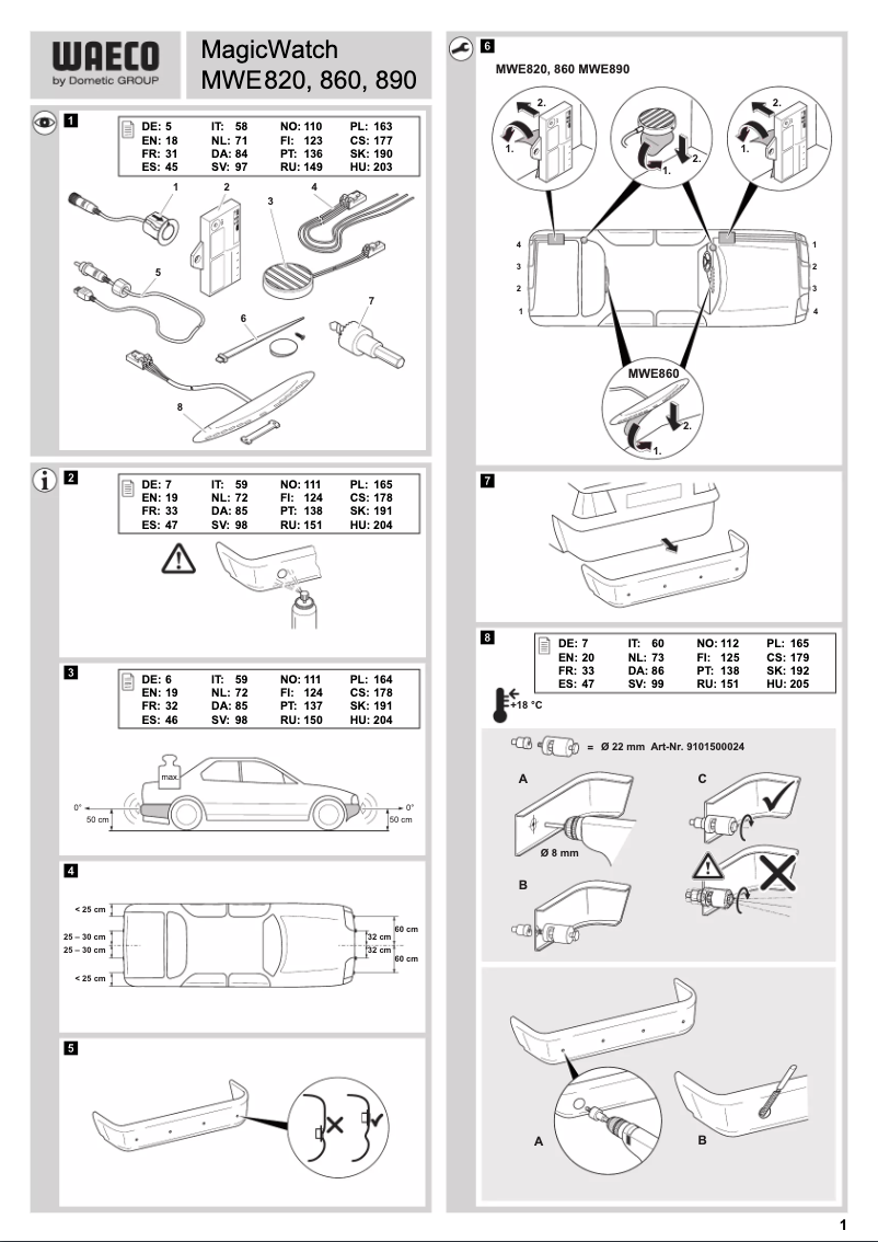 Page 1 de la notice Manuel utilisateur Waeco MagicWatch MWE860