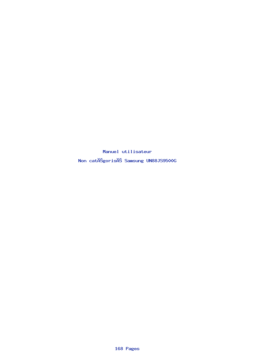 Page 1 de la notice Manuel utilisateur Samsung UN88JS9500G