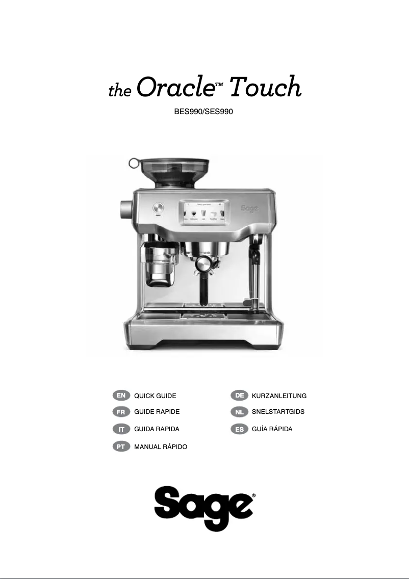 Page 1 de la notice Manuel utilisateur Sage the Oracle Touch BES990