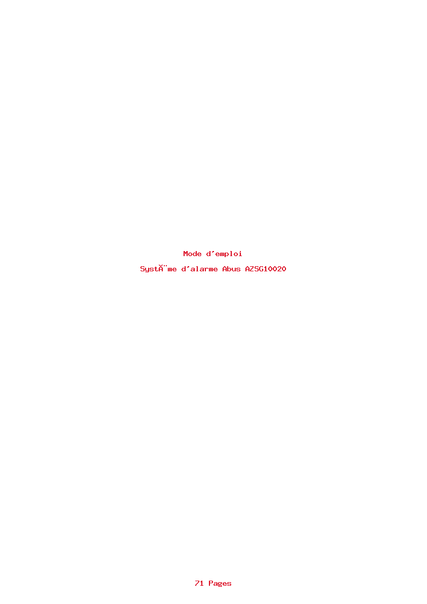 Page 1 de la notice Mode d'emploi Abus AZSG10020