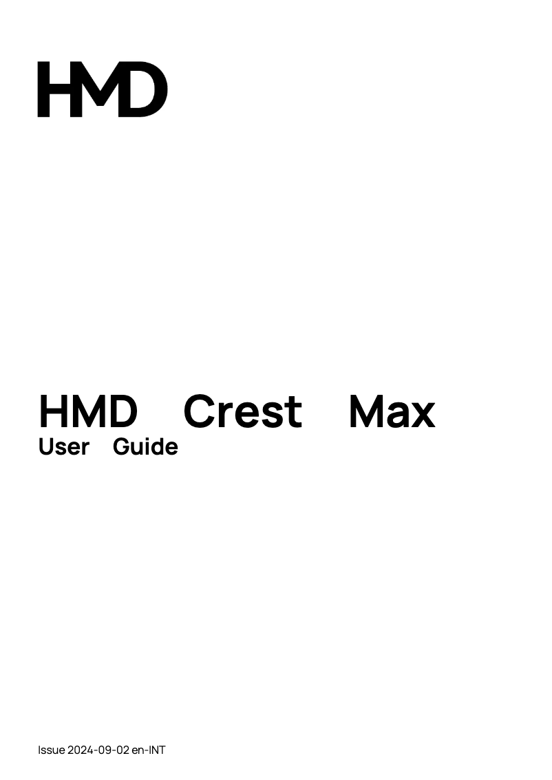 Page 1 de la notice Manuel utilisateur HMD Crest Max
