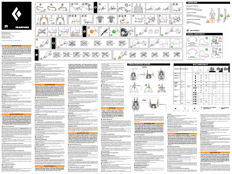 Page 1 de la notice Manuel utilisateur Black Diamond Neve Crampon Pro