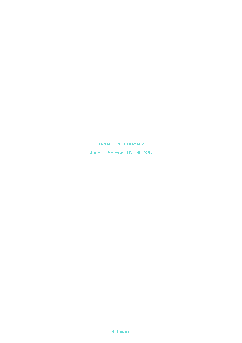 Page 1 de la notice Manuel utilisateur SereneLife SLTS35