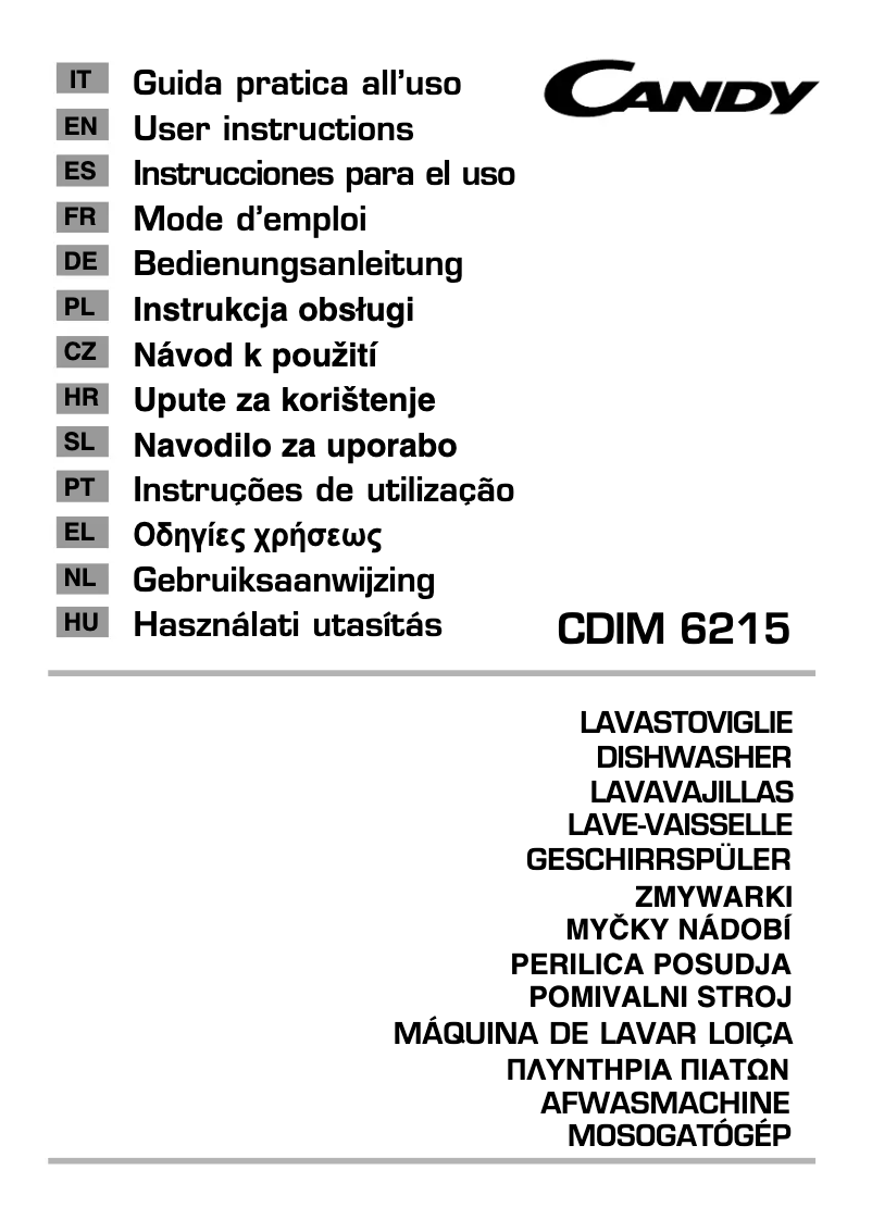 Page 1 of the manual User Manual Candy CDIM 6215