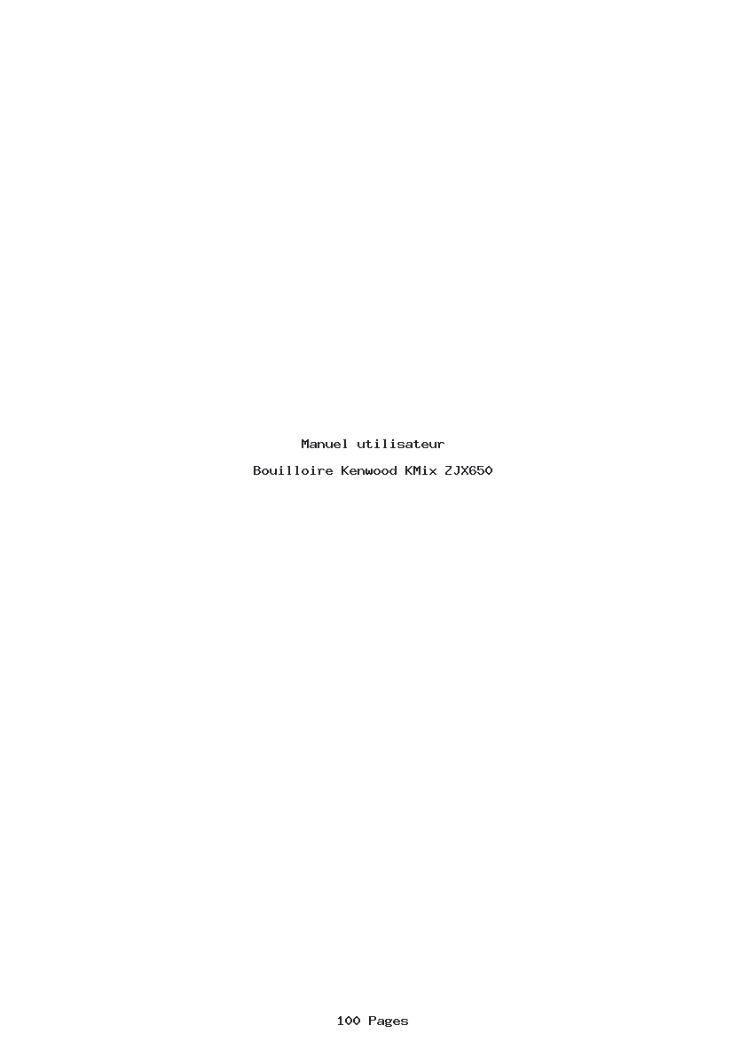 Page 1 de la notice Manuel utilisateur Kenwood KMix ZJX650