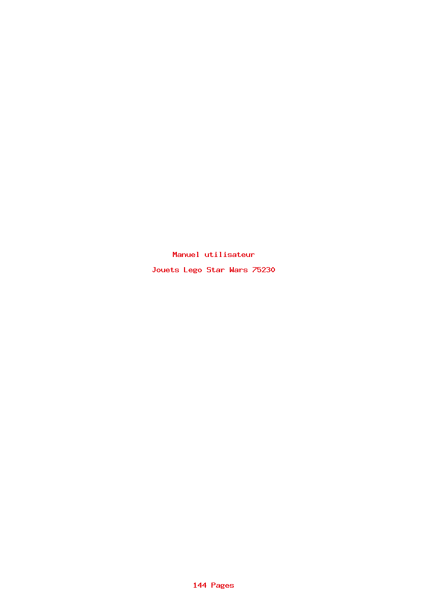 Page 1 de la notice Manuel utilisateur Lego Star Wars 75230