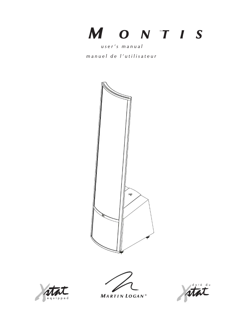 Page 1 de la notice Manuel utilisateur Martin Logan Montis