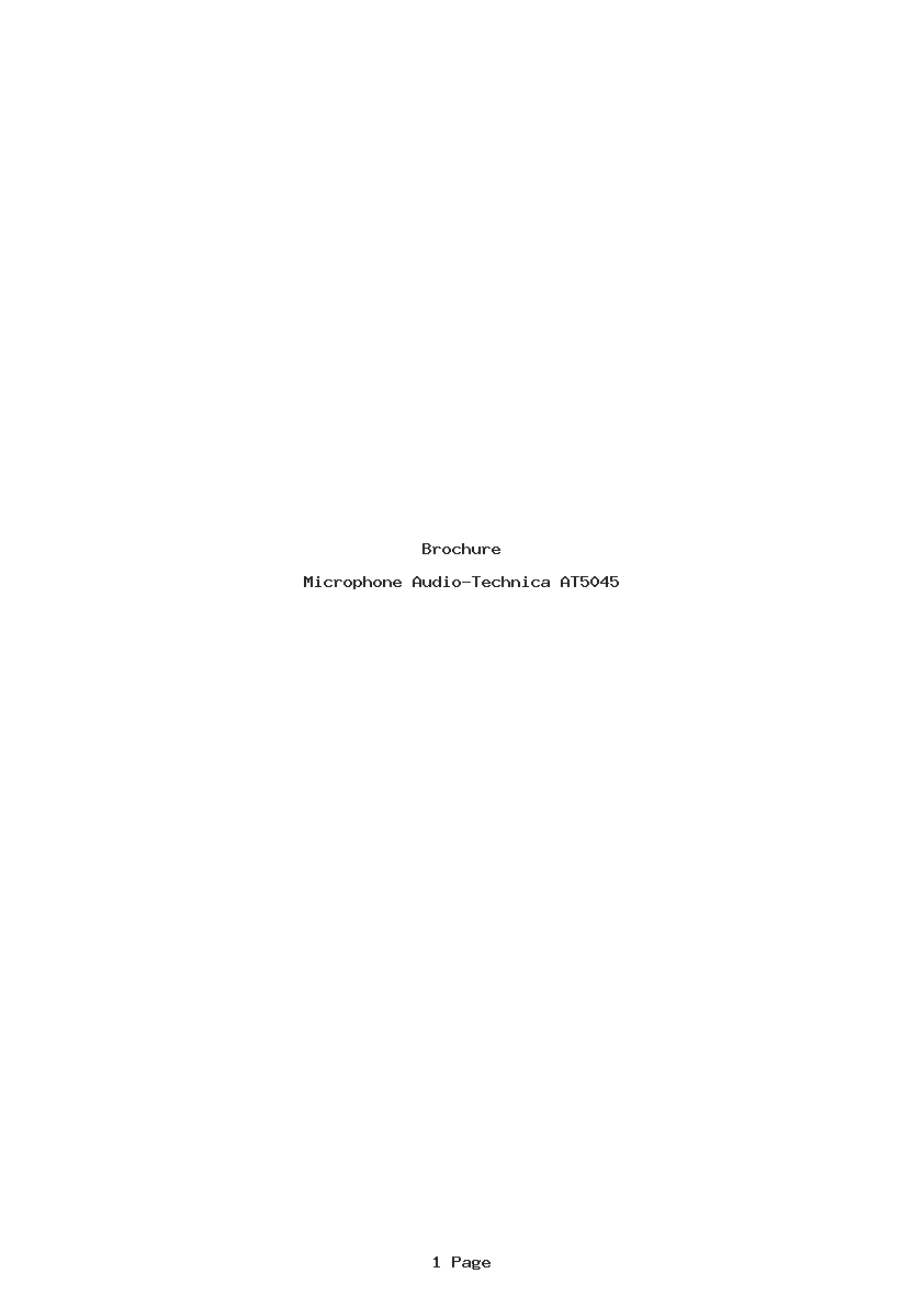 Page 1 de la notice Brochure Audio-Technica AT5045