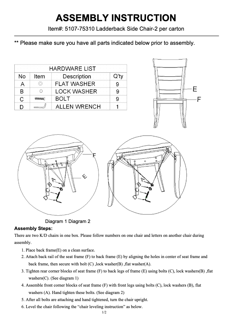 Page 1 de la notice Manuel utilisateur Hooker 5107-75310