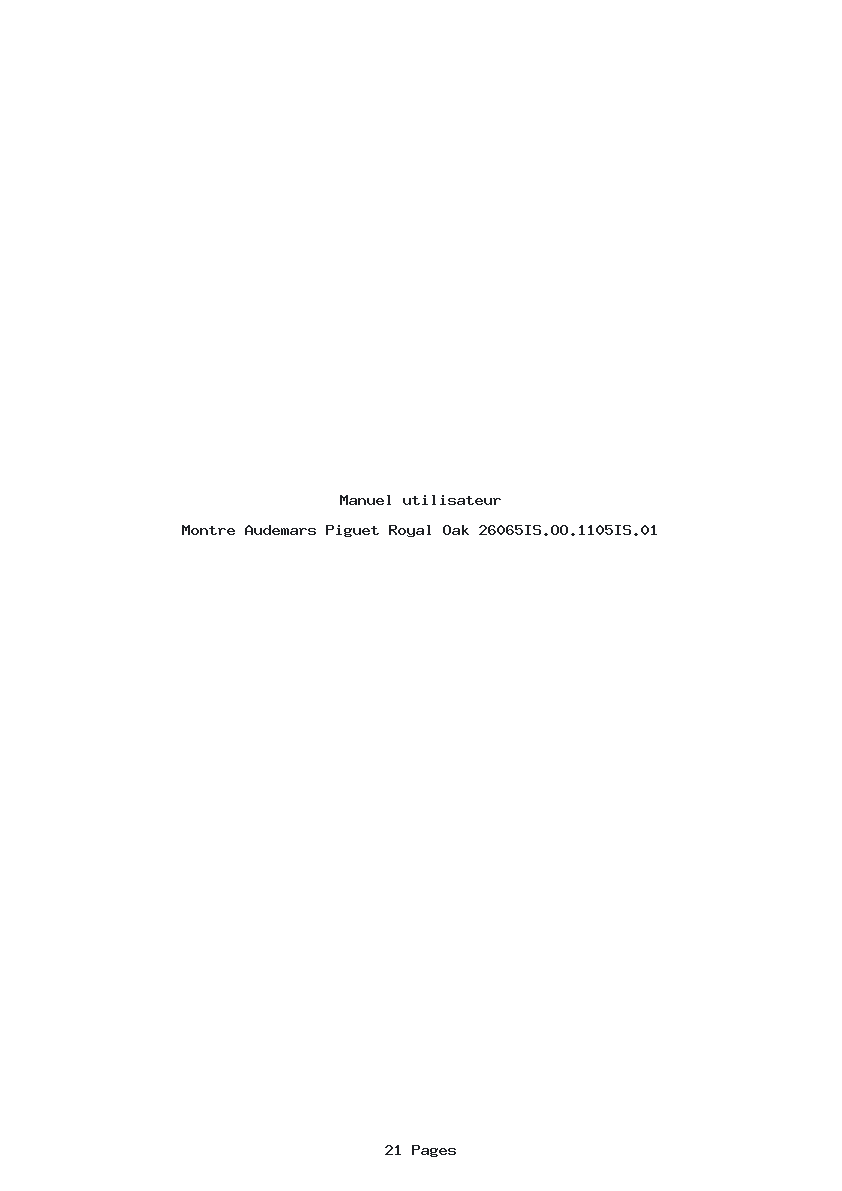 Page 1 de la notice Manuel utilisateur Audemars Piguet Royal Oak 26065IS.OO.1105IS.01