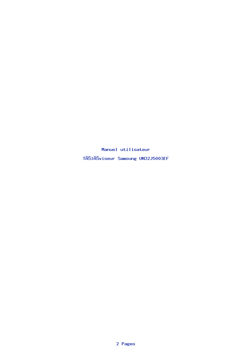 Page 1 de la notice Manuel utilisateur Samsung UN32J5003EF