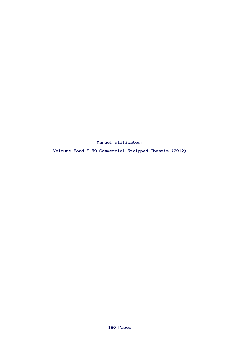 Page 1 de la notice Manuel utilisateur Ford F-59 Commercial Stripped Chassis (2012)