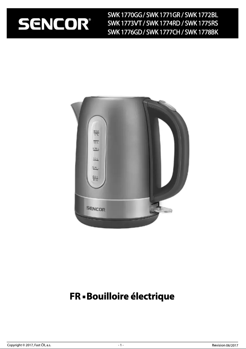 Page 1 de la notice Manuel utilisateur Sencor SWK 1772BL