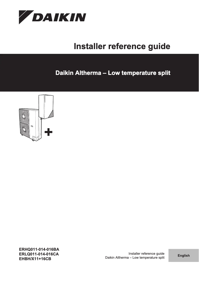 Page 1 de la notice Guide d'installation Daikin Altherma EHBH11CB3V