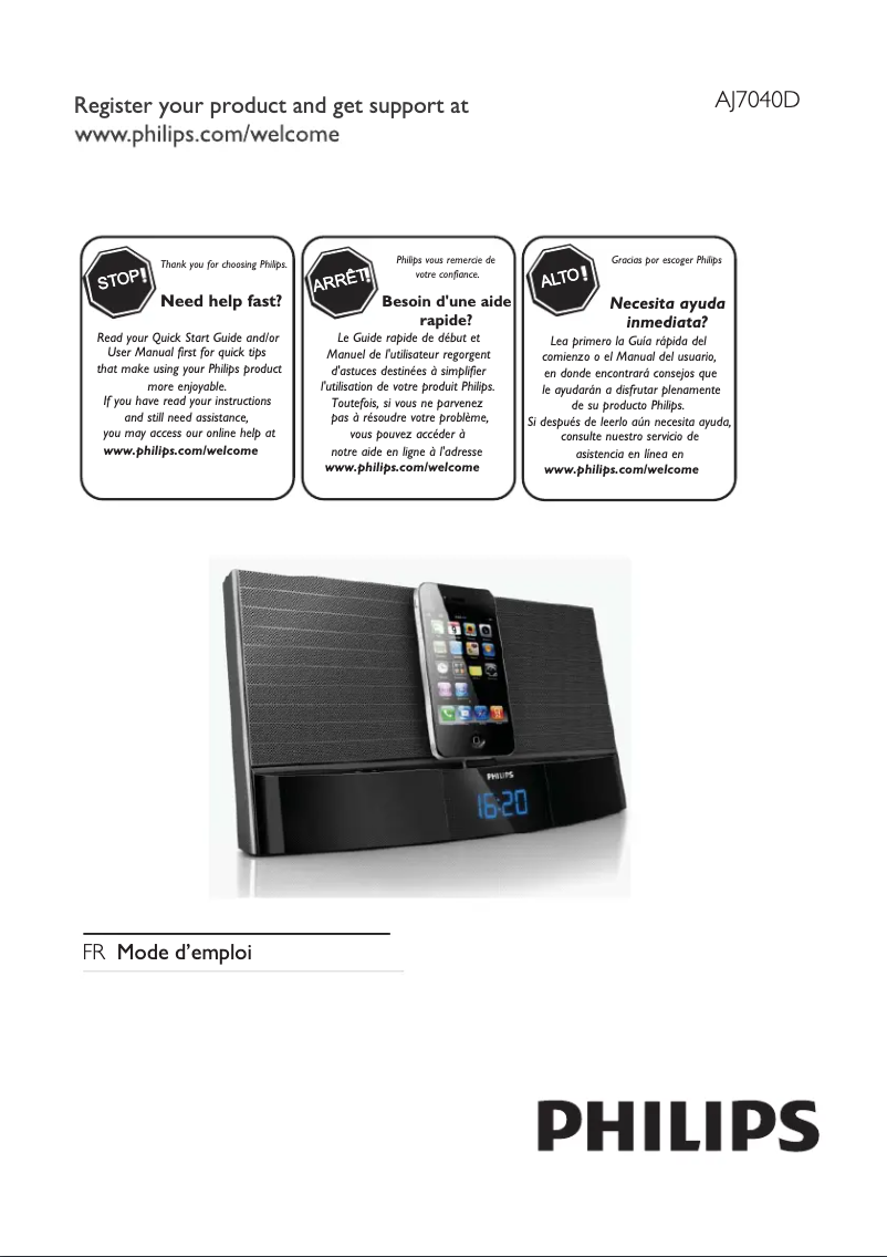 Página 1 del manual Manual de usuario Philips AJ7040D