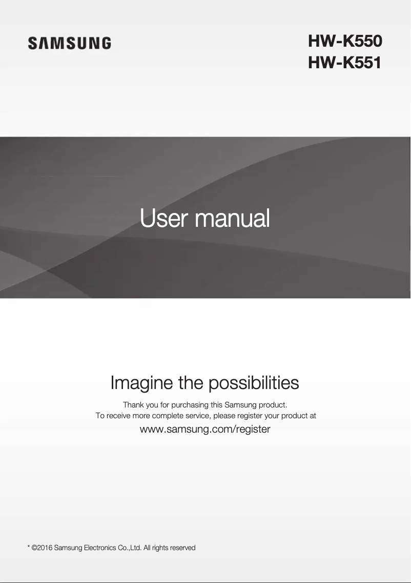 Página 1 del manual Manual de usuario Samsung HW-K551