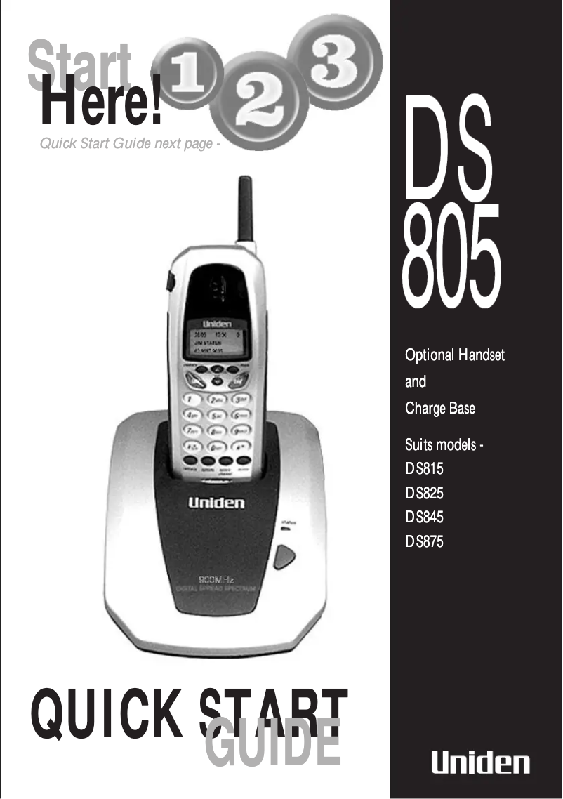 Page 1 de la notice Manuel utilisateur Uniden DS 805