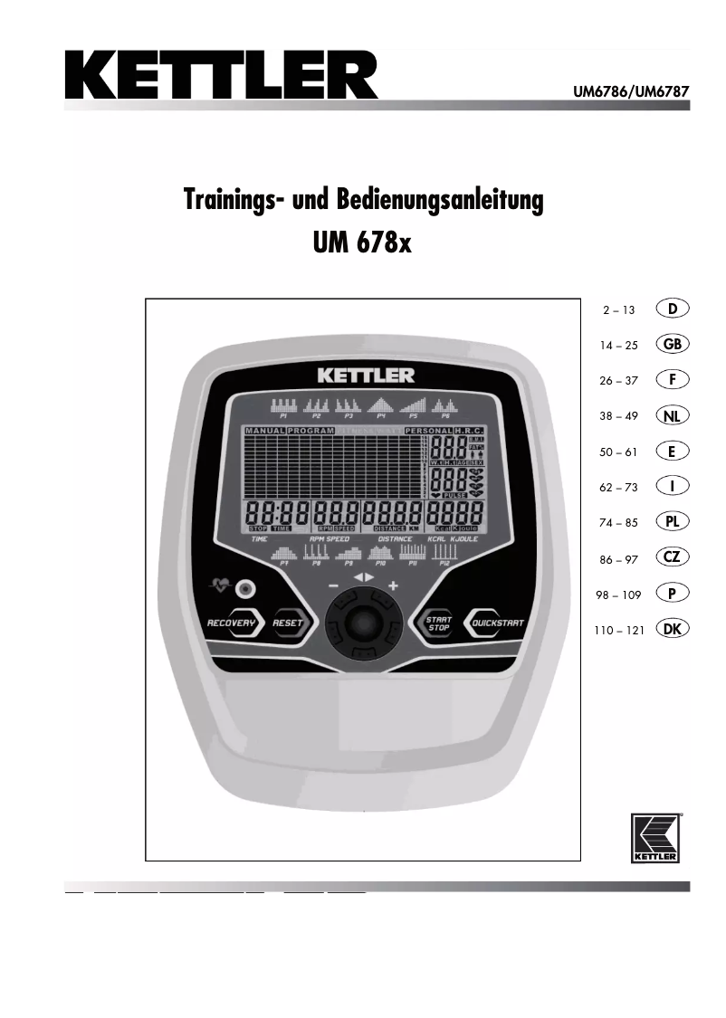 Página 1 del manual Manual de usuario Kettler Axos CYCLE P-LA
