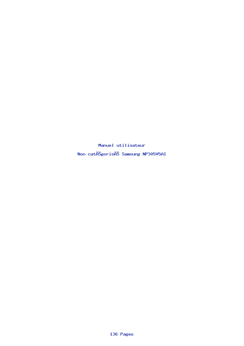 Page 1 de la notice Manuel utilisateur Samsung NP305V5AI