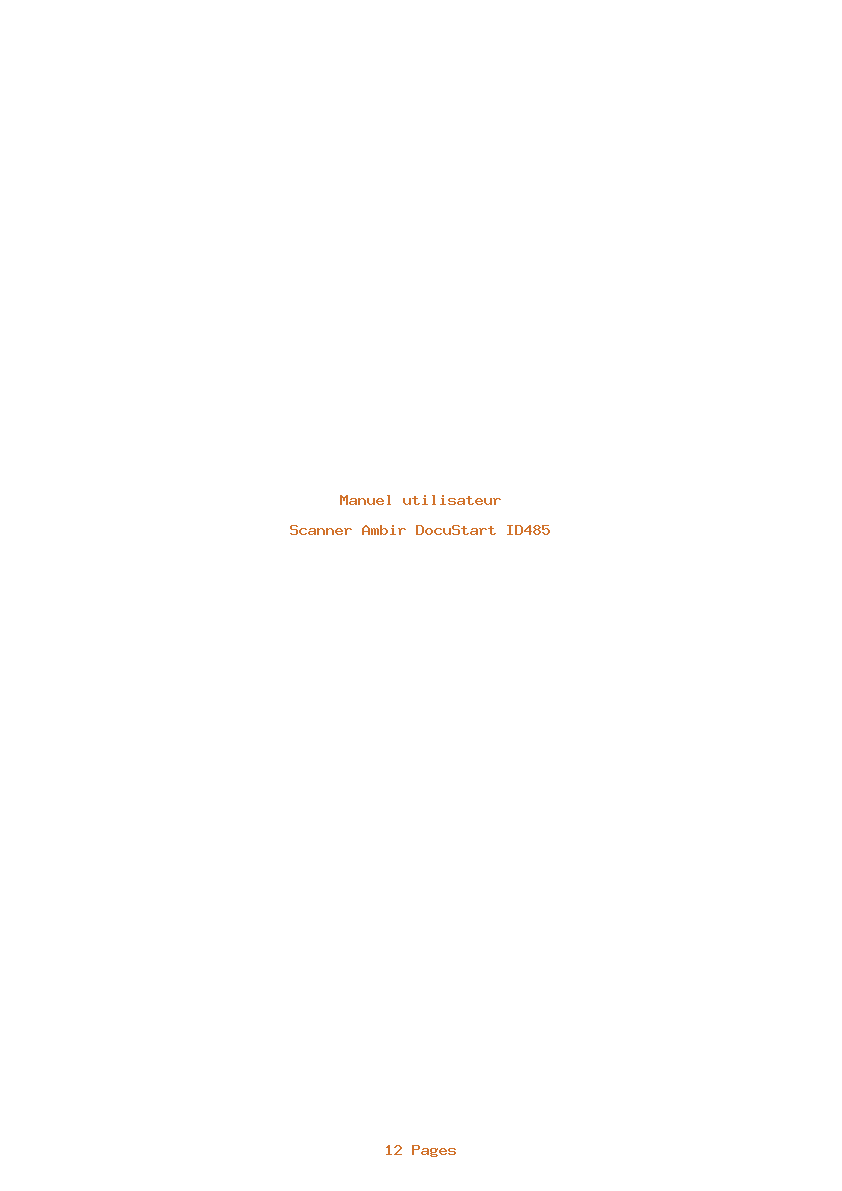 Page 1 de la notice Manuel utilisateur Ambir DocuStart ID485