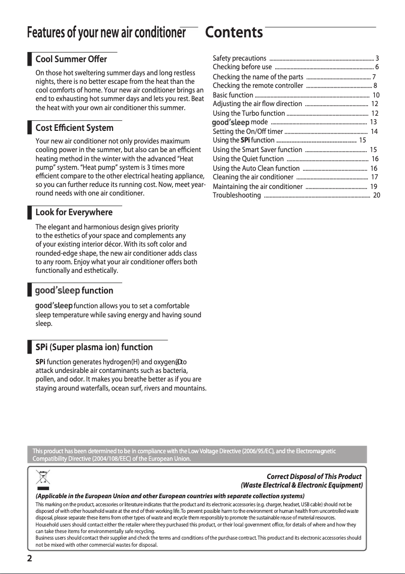 Página 1 del manual Manual de usuario Samsung AQV18EWDN