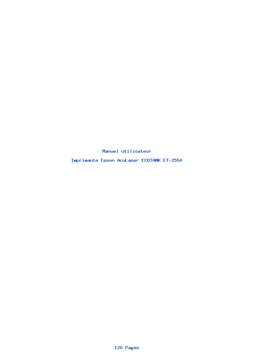 Page 1 de la notice Manuel utilisateur Epson AcuLaser ECOTANK ET-2550