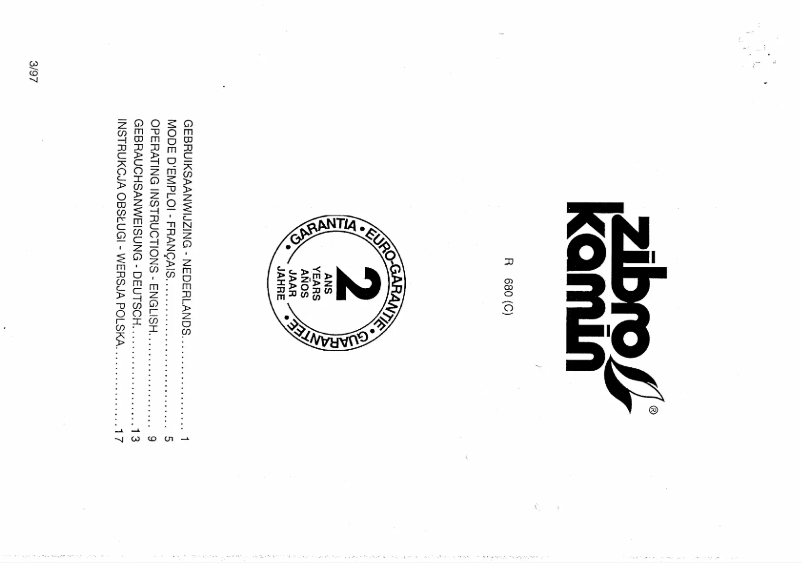 Page 1 de la notice Manuel utilisateur Zibro Kamin R 680 C