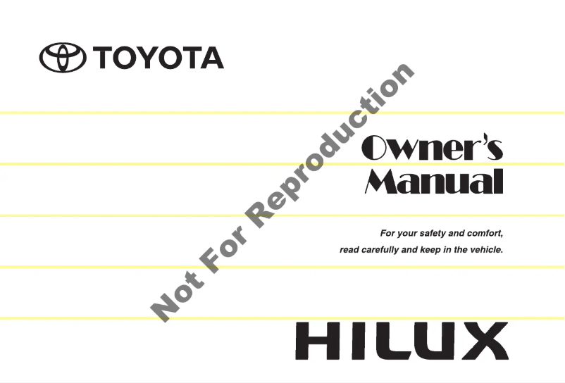 Page 1 de la notice Manuel utilisateur Toyota Hilux (2009)