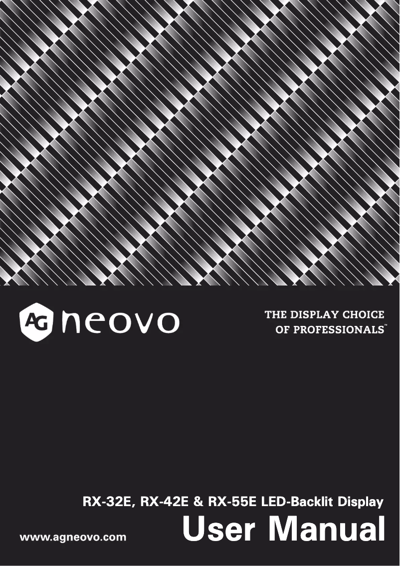 Page 1 of the manual Instruction Manual AG Neovo RX-32E