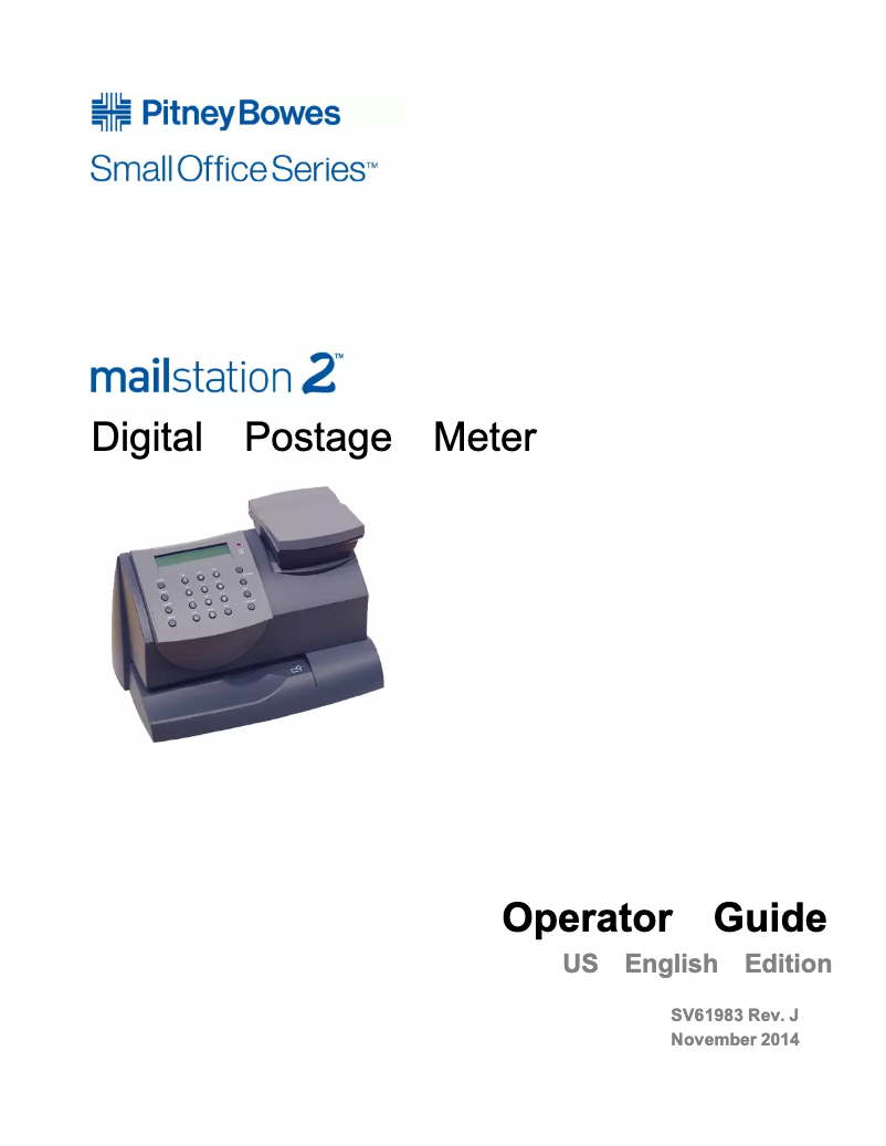 Page 1 de la notice Manuel utilisateur Pitney Bowes Mailstation 2