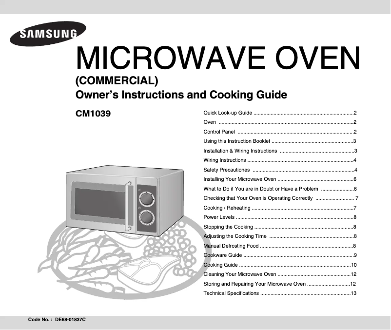 Página 1 del manual Manual de usuario Samsung CM1039-K