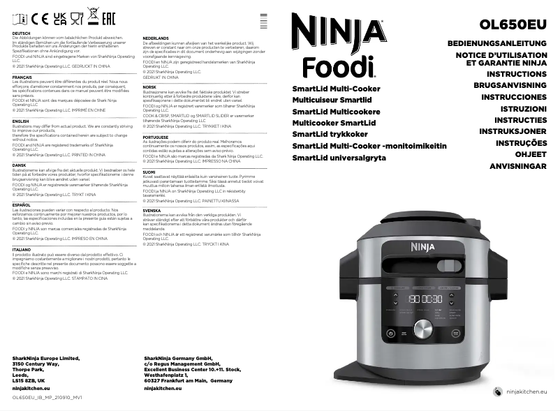 Page 1 de la notice Manuel utilisateur Ninja Foodi SmartLid OL650