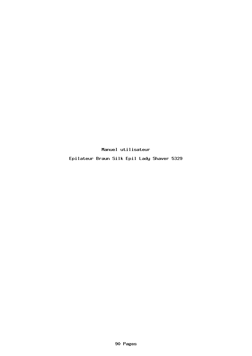 Page 1 de la notice Manuel utilisateur Braun Silk Epil Lady Shaver 5329