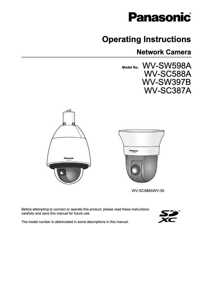 Page 1 of the manual User Manual Panasonic WV-SC387A