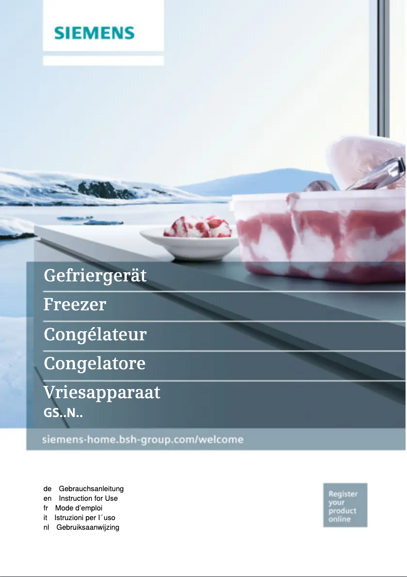 Page 1 de la notice Manuel utilisateur Siemens GS33NVW3P