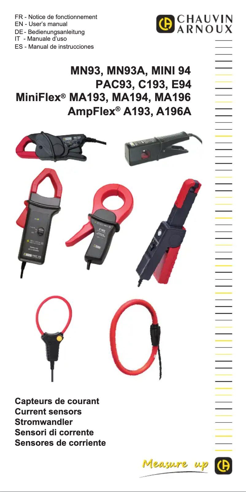 Page 1 of the manual User Manual Chauvin Arnoux MiniFlex MA194