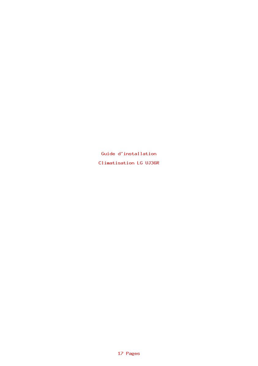 Page 1 de la notice Guide d'installation LG UJ36R