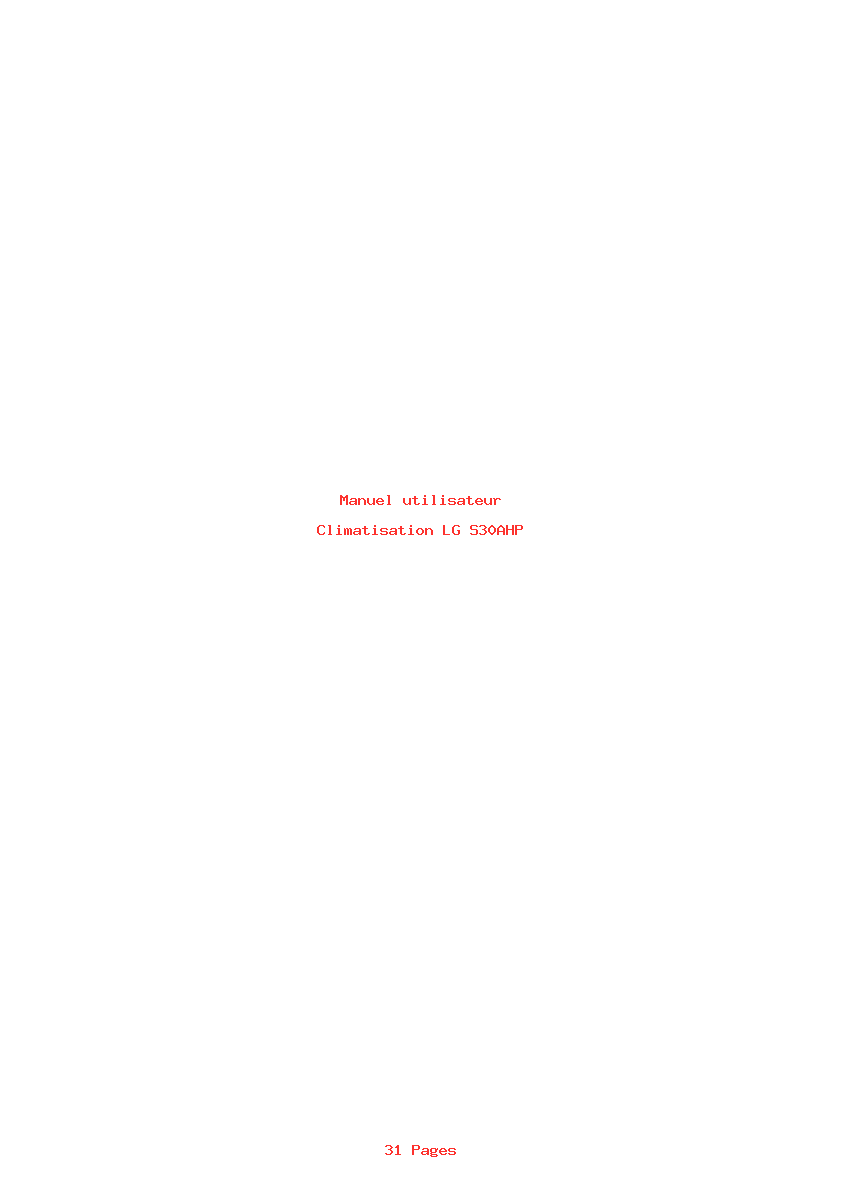 Page 1 de la notice Manuel utilisateur LG S30AHP
