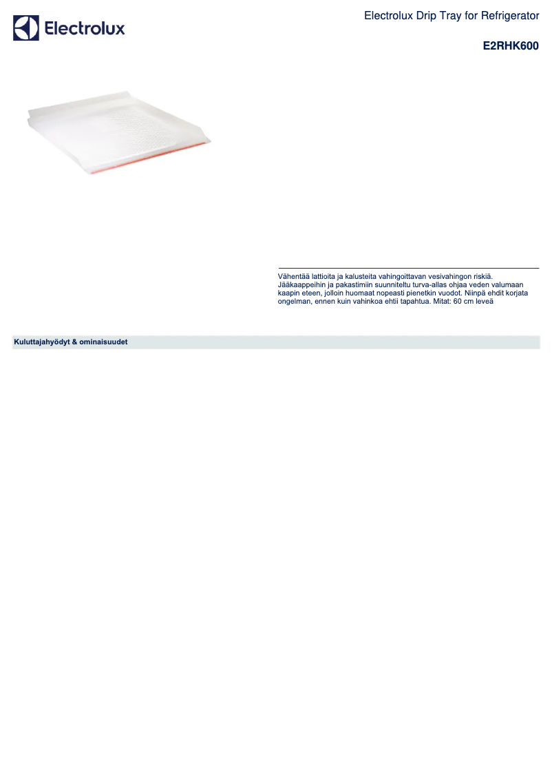 Página 1 del manual Manual de usuario AEG E2RHK600