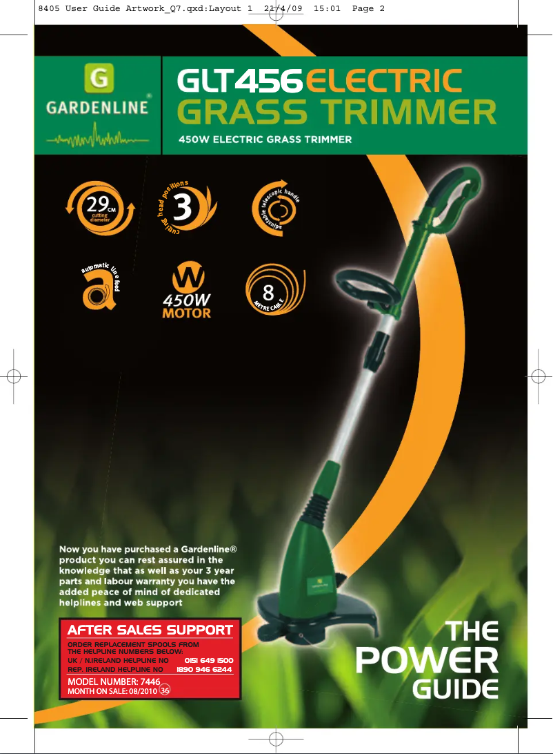 Page 1 de la notice Manuel utilisateur Gardenline GLT 456