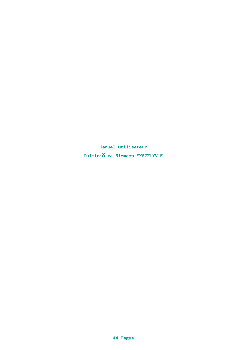 Page 1 de la notice Manuel utilisateur Siemens EX677LYV1E