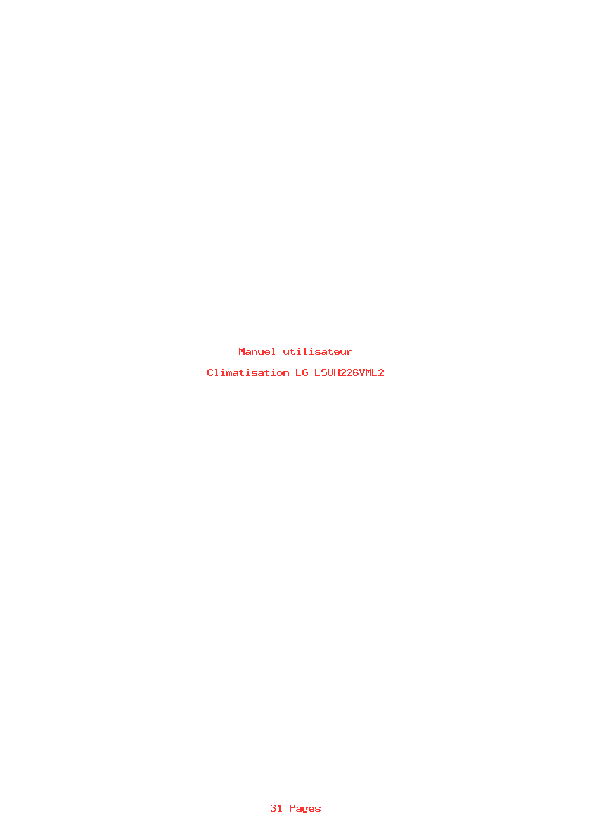 Page 1 de la notice Manuel utilisateur LG LSUH226VML2