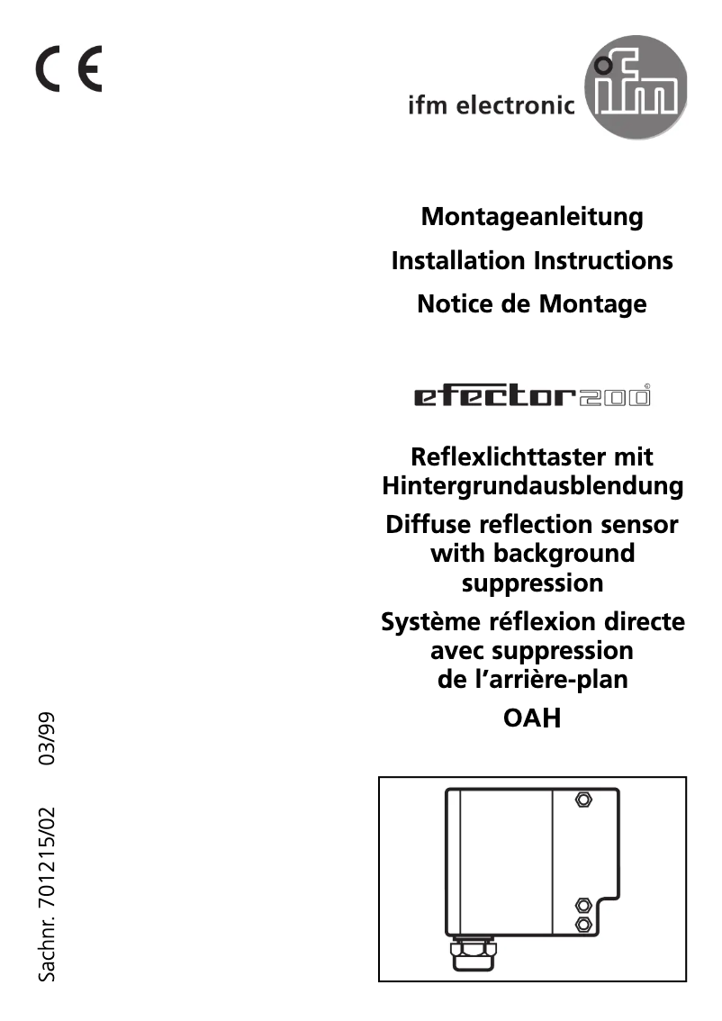 Page 1 de la notice Manuel utilisateur IFM OA5201