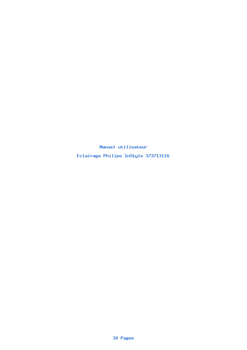 Page 1 de la notice Manuel utilisateur Philips InStyle 373713116