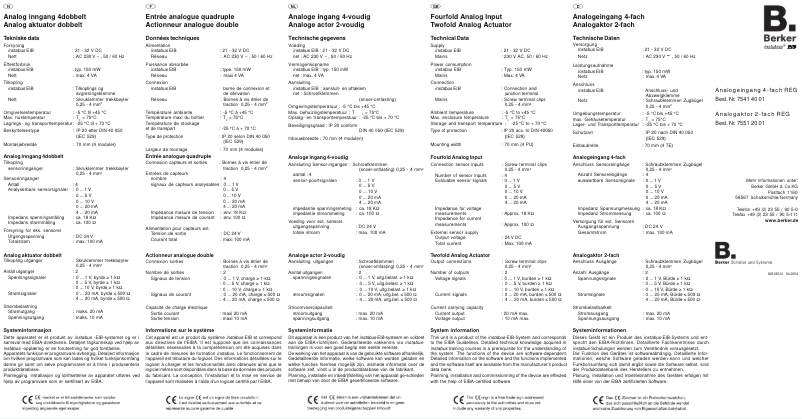 Page 1 of the manual User Manual Berker 75414001