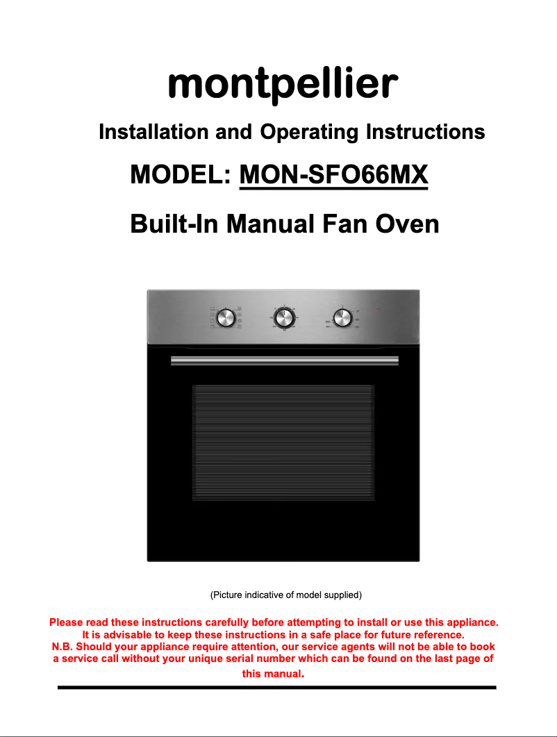 Page 1 of the manual User Manual Montpellier SFO66MX