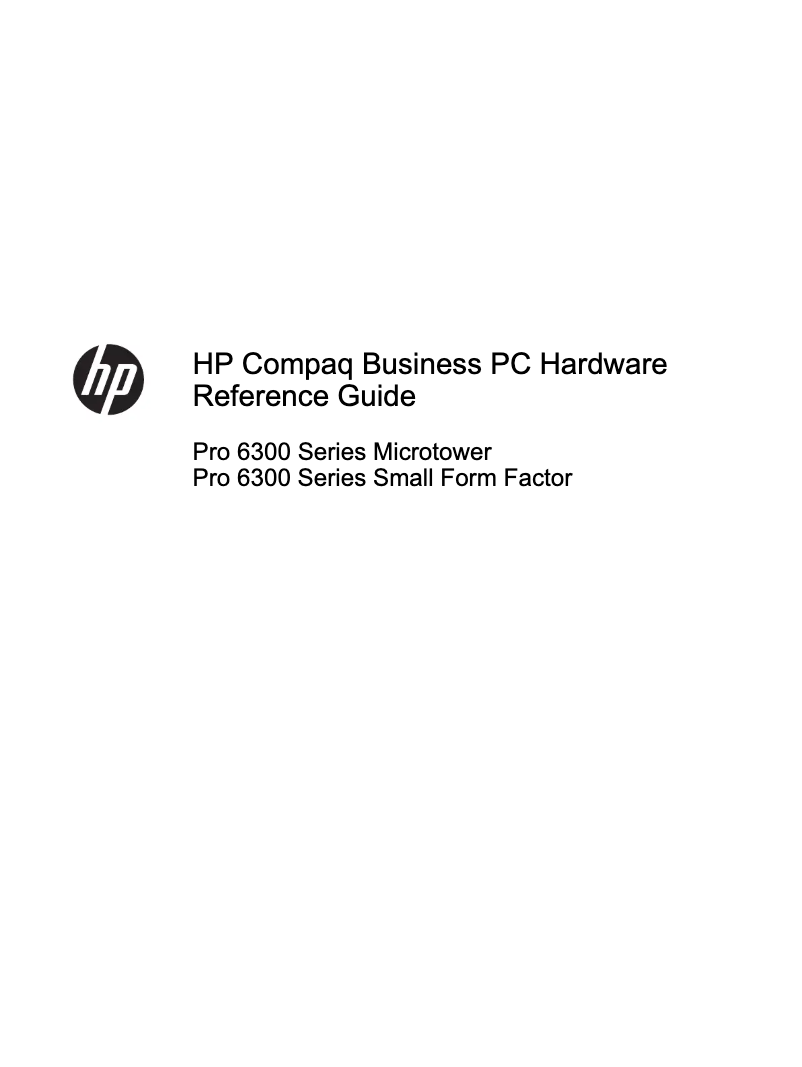 Página 1 del manual Manual de usuario HP Compaq Pro 6300 SFF