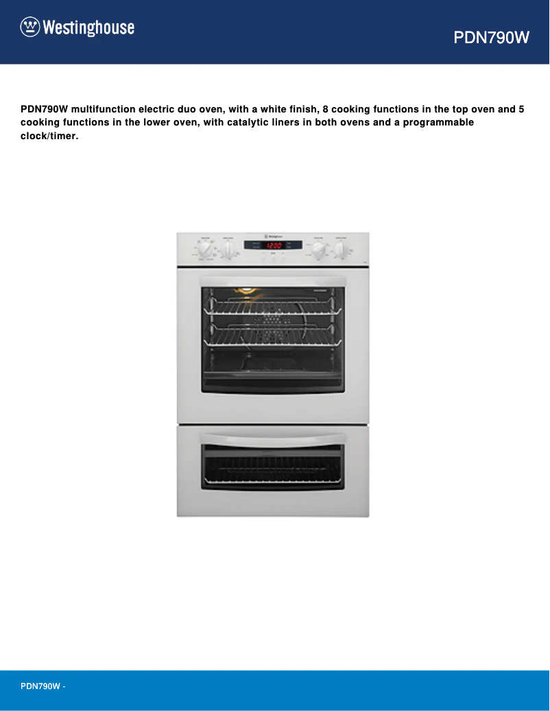 Page 1 de la notice Manuel utilisateur Westinghouse PDN790W