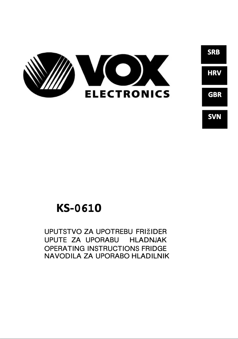 Página 1 del manual Manual de instrucciones VOX KS0610
