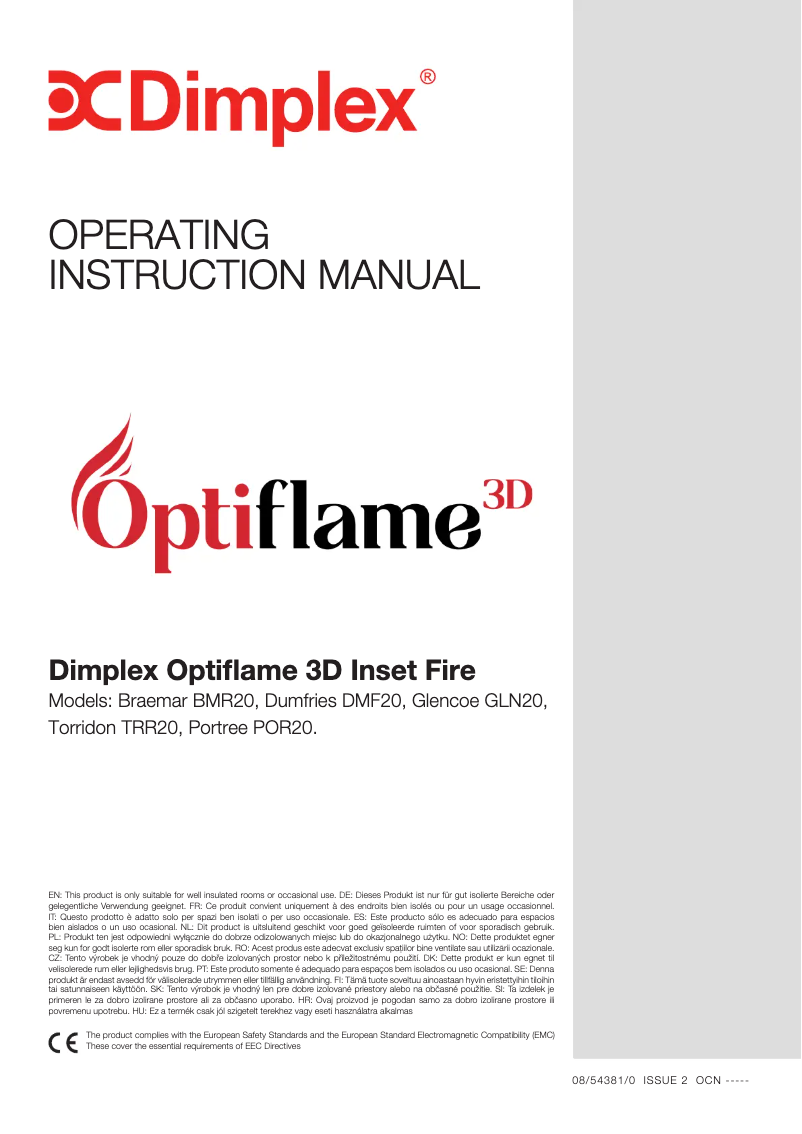 Página 1 del manual Manual de usuario Dimplex DMF20CH